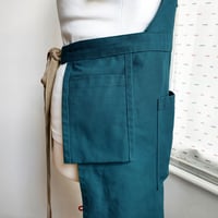 Image 7 of NEW! Garden Apron with Specialist Pockets and Gathering Pouch Feature. Teal/Blue/Green Canvas. 26:1