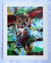 Image 2 of Vigilance, Great Horned Owl, print