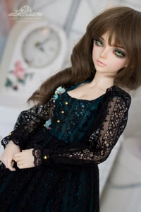 Image 4 of LIMITED - Aqua and Black lace gown for MNF/PetiteMarionette girls