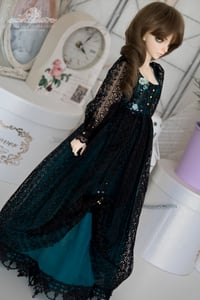 Image 2 of LIMITED - Aqua and Black lace gown for MNF/PetiteMarionette girls