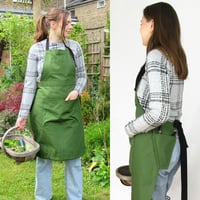 Image 11 of NEW! Gardening Apron with Harvesting Pouch and Pockets for Secateurs and Phone. Tan Canvas
