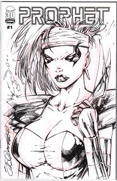 Image of PROPHET #1 FEATURING SHELBY ROBERTSON ORIGINAL FRONT AND BACK COVER SKETCH