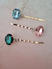 Image 2 of Gems Rhinestones Bobby Pins Set of 3