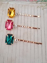 Image 1 of Fun and Colorful Gems Bobby Pins Set of 3