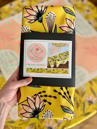 Image 3 of Mahjong Tablecloth Instructional and Decorative (Golden Flora Design)