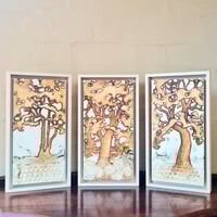 Image 1 of Triptych Trees, Encaustic (Beeswax), Original Artwork