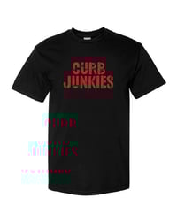 Image 1 of CJ "DAMAGED" T-shirt red on black