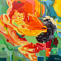 Image 1 of Bee in Poppy, original painting