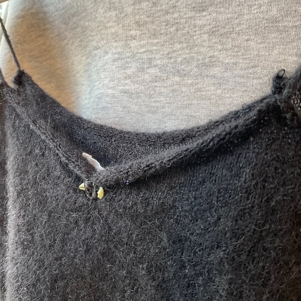 Black balerina brushed mohair top 
