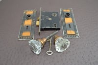 Image 6 of Skeleton Key Lockset with Glass Door Knobs, #902