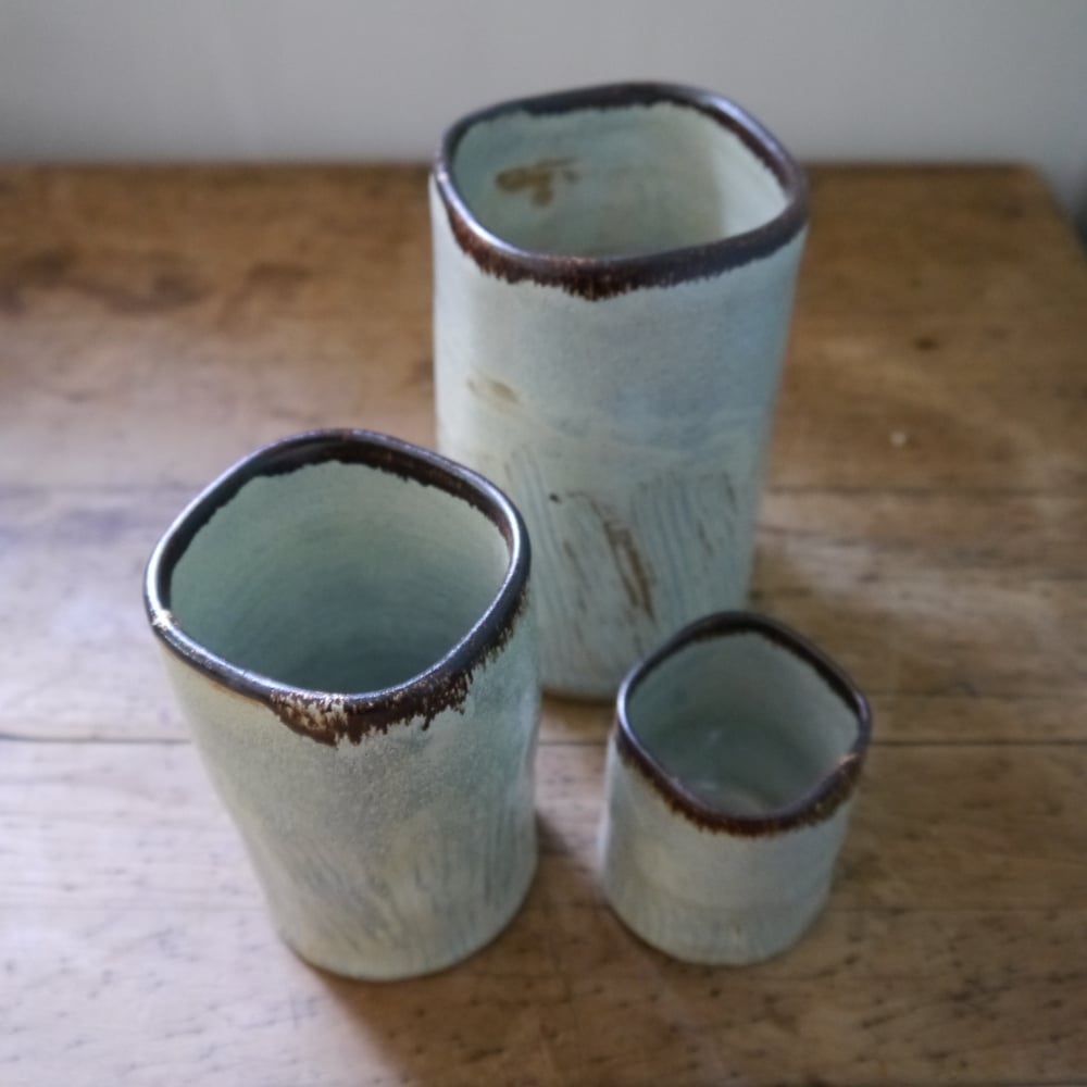 Image of Squared carved vases 