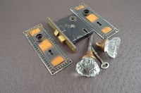 Image 7 of Skeleton Key Lockset with Glass Door Knobs, #902