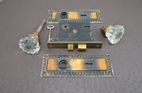 Image 8 of Skeleton Key Lockset with Glass Door Knobs, #902
