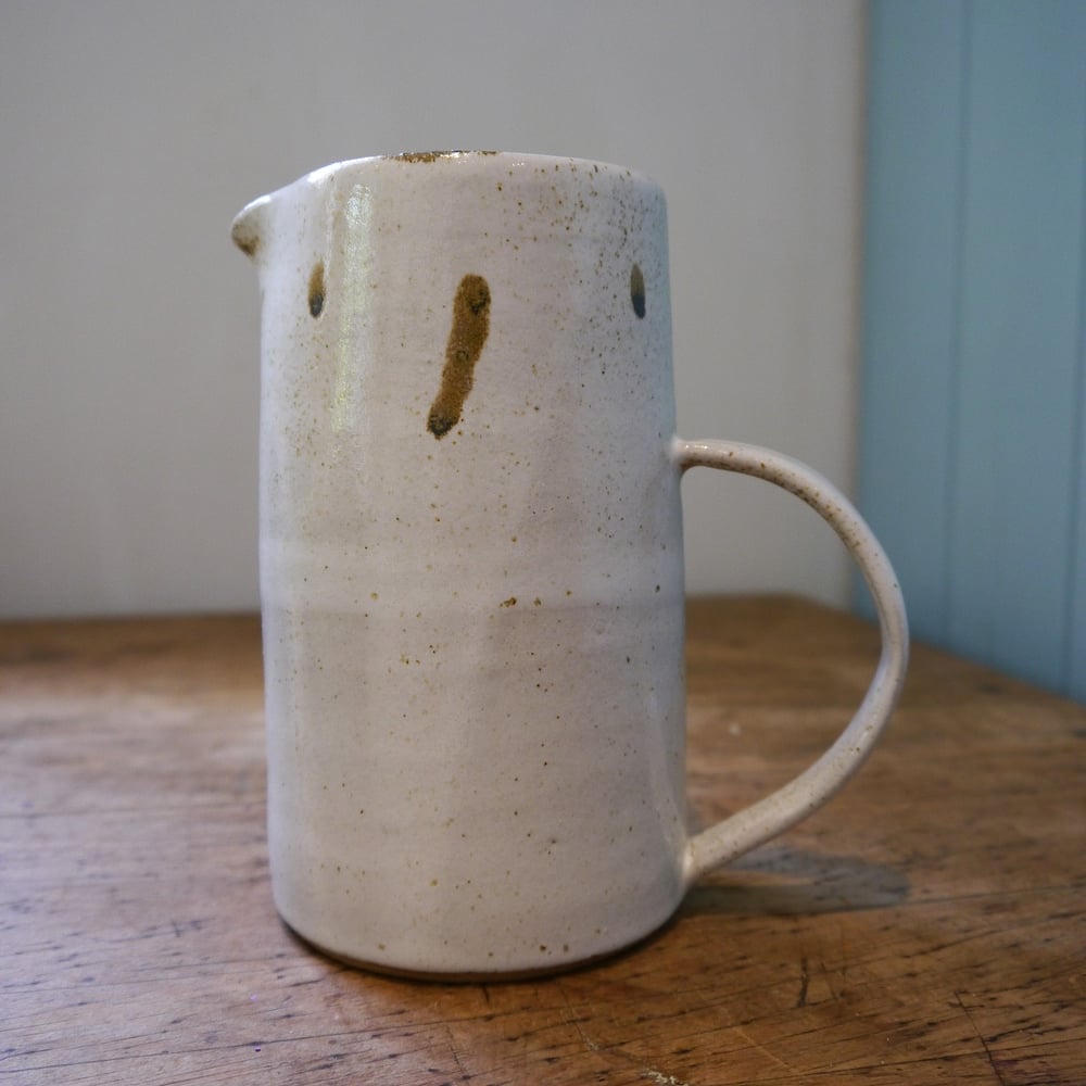 Image of Tall jug in speckled white