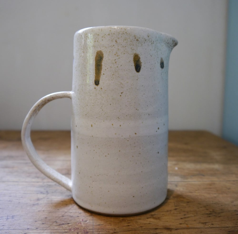 Image of Tall jug in speckled white
