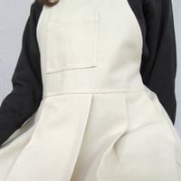 Image 19 of Pleated Split Leg Apron with Adjustable Crossback Straps. Mustard Canvas No25