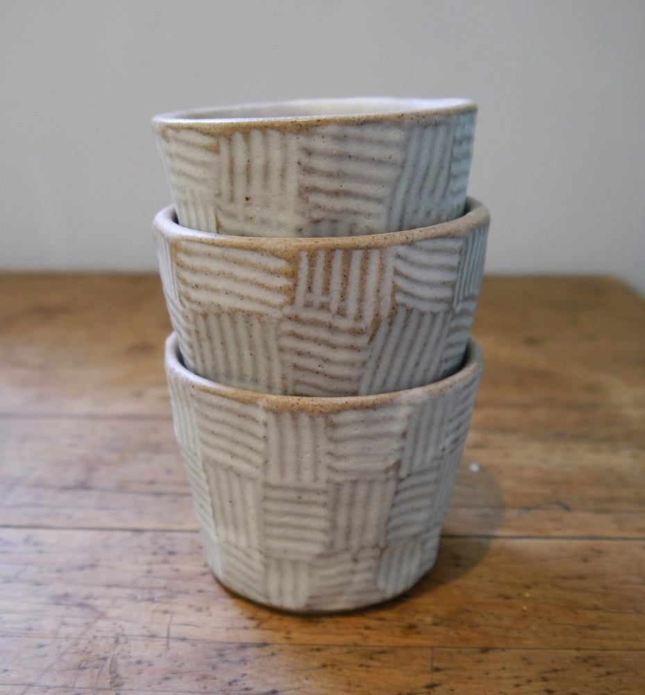 Image of Woven flat white cups 