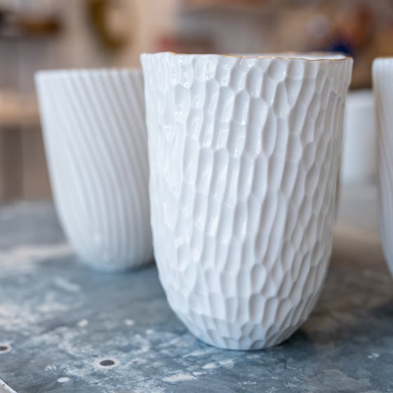 Image of -Gobelet "SENMAIDA" sgraffité écorce