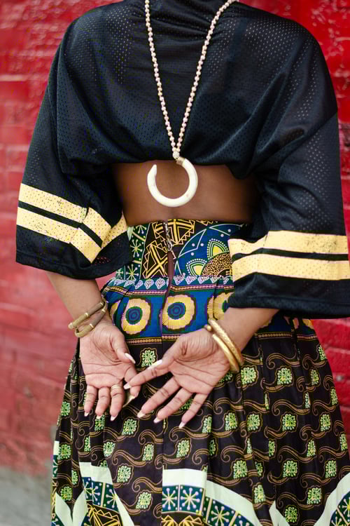 Image of Vintage Elaani Beaded Horn Necklace
