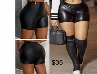Plus Leather Shorts