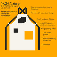 Image 8 of Printmakers Crossback Apron with Adjustable Straps, 3 Pockets. Womens, Mens. Blue Canvas, No24