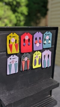 Image 2 of Red and Purple epoxy earrings