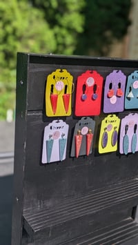 Image 3 of Red and Purple epoxy earrings