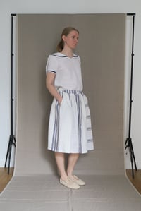 Image 1 of BLUE STRIPE patchwork skirt
