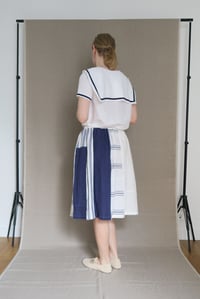 Image 2 of BLUE STRIPE patchwork skirt