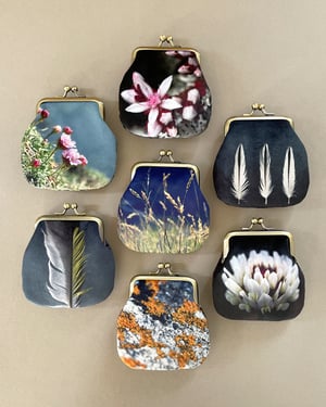 Image of Moon, velvet kisslock coin purse