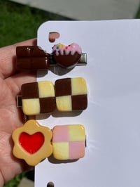 Image 2 of Sweet alligator clip, Cookie clip, Polymer clay clip