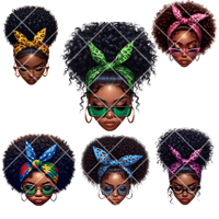 Image 1 of Afro Woman Half Face 6pc Set