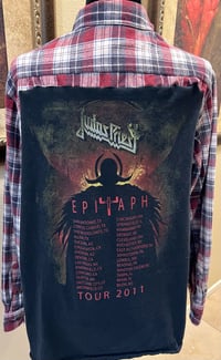 Vintage Red/Black/White Flannel Shirt Judas Priest