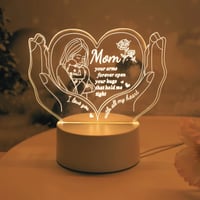Image 2 of Unique 3D Hand-Carved Mother'S Love Night Light 