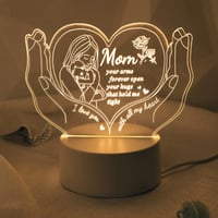 Image 5 of Unique 3D Hand-Carved Mother'S Love Night Light 