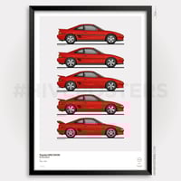 Image 1 of Toyota MR2 SW20 Generations Poster COLOUR OPTIONS