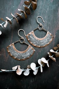 Image 1 of Armored brass and silver ear hangers