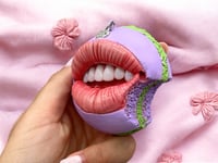 Image 4 of Croc Mouth Macaroon – Realistic and Pop Surreal Sculpture – Strange Art – OOAK in Polymer
