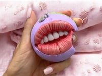 Image 1 of Croc Mouth Macaroon – Realistic and Pop Surreal Sculpture – Strange Art – OOAK in Polymer