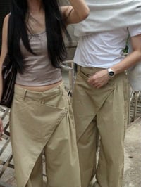 Image 2 of Burmese Studio Asymmetrical Wrap Pants Sand
