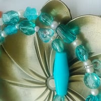 Image 5 of Ice Queen Blue and Pearlescent Beaded Choker