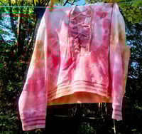 Image 1 of Upcycled Cropped Tie-Dye Beachy Hoodie Size L