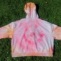 Image 5 of Upcycled Cropped Tie-Dye Beachy Hoodie Size L