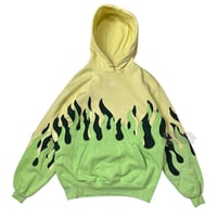 Image 3 of (L) Nike Hoodie Double Flame Series Yellow Green "Toph" 631