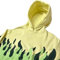 Image 2 of (L) Nike Hoodie Double Flame Series Yellow Green "Toph" 631