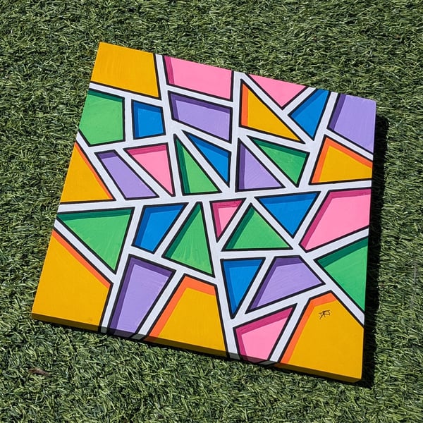 Image of Cartoon wooden panel 30cm x 30cm