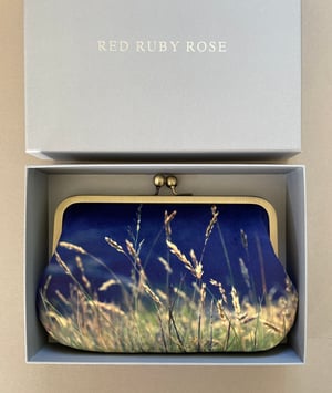 Image of Erradale grasses, velvet shoulder bag with shoulder strap