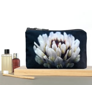 Image of Clover flower, wash bag, make-up, travel zipper pouch