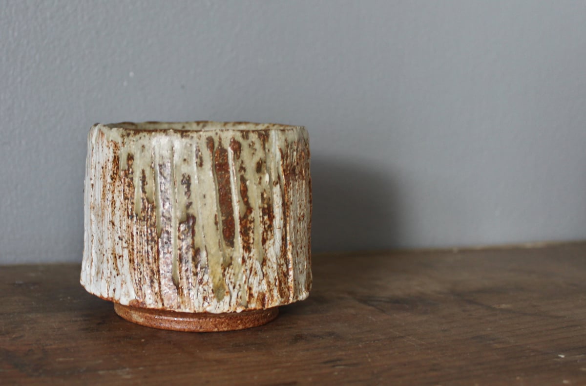 Image of  Low Footed Cup with ash glazed interior