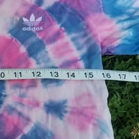 Image 5 of Upcycled tie-dye Adidas T-shirt 'Eye of the Lotus', Size S